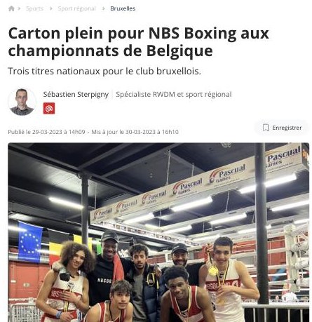Article La DH sur NBS Boxing : Carton plein pour NBS Boxing aux championnats de Belgique